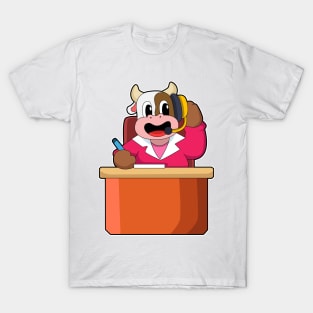 Cow as Secretary with Table T-Shirt
